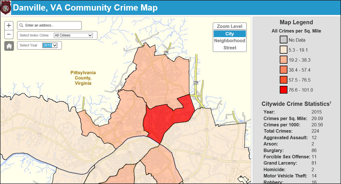 Community crime map screen shot